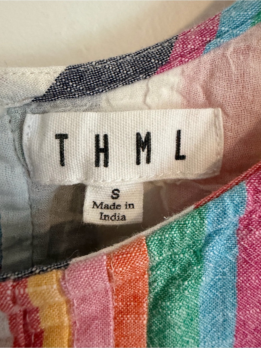 THML Multicolor Striped Ruffle Sleeve Top - Yellow, Pink, Green, Blue - Picture 2 of 3